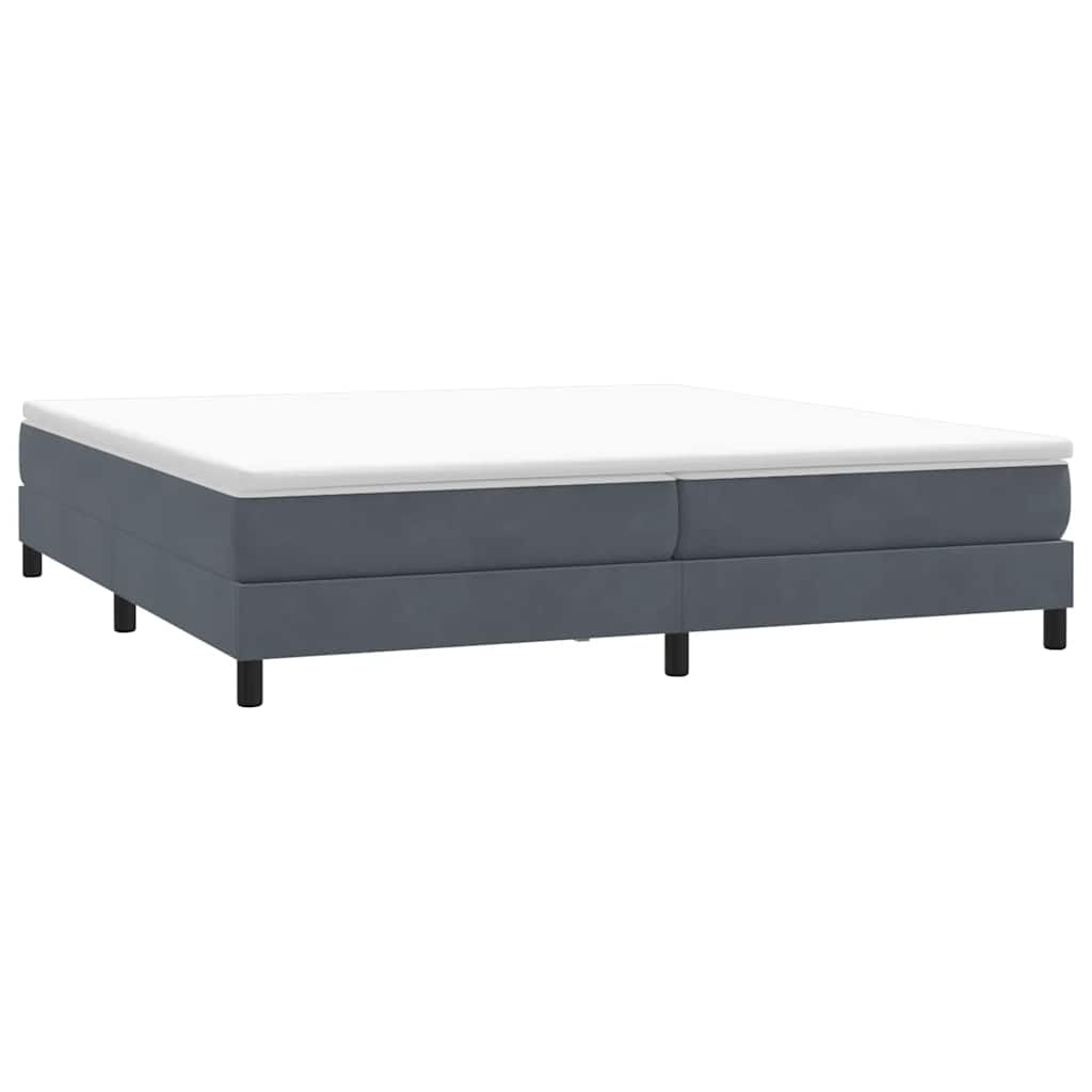 kontinentalseng uden madras 200x220 cm fløjl mørkegrå