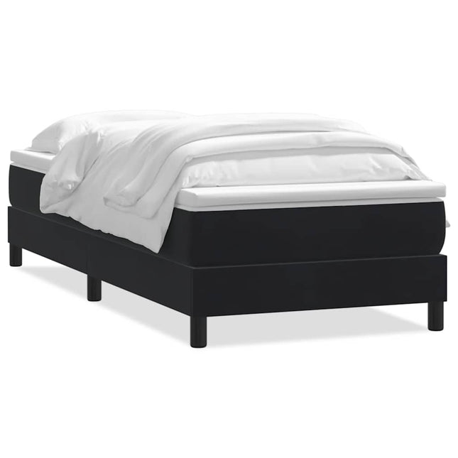 kontinentalseng med madras 90x210 cm fløjl sort