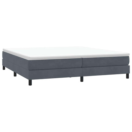 kontinentalseng med madras 180x210 cm fløjl mørkegrå