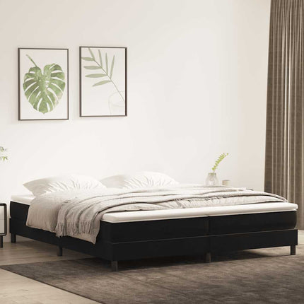 kontinentalseng med madras 200x220 cm fløjl sort