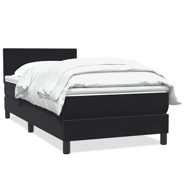 kontinentalseng med madras 90x210 cm fløjl sort
