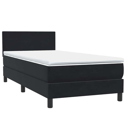 kontinentalseng med madras 90x210 cm fløjl sort