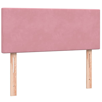kontinentalseng med madras 120x210 cm fløjl Lyserød