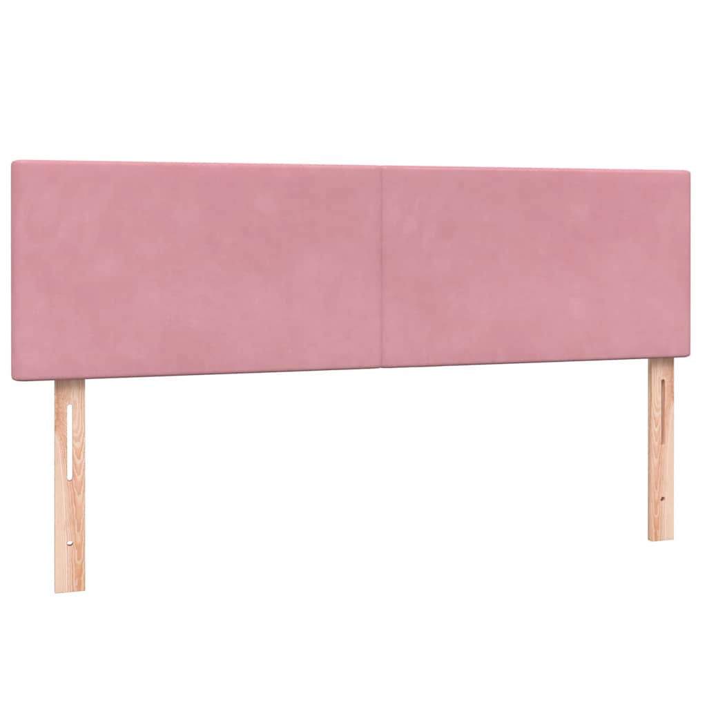 kontinentalseng med madras 160x210 cm fløjl lyserød