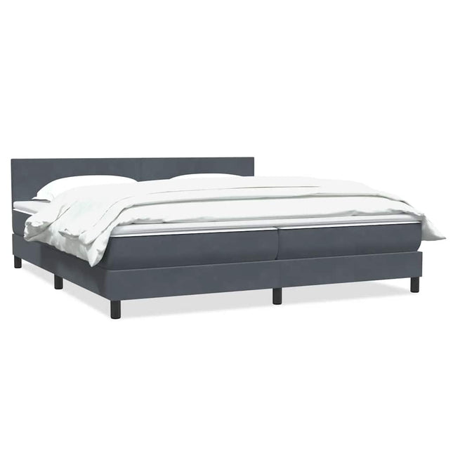 kontinentalseng med madras 180x210 cm fløjl mørkegrå