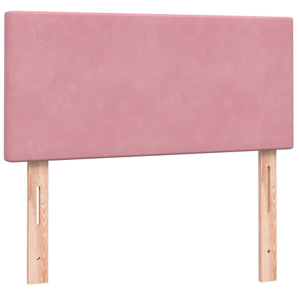 kontinentalseng med madras lyserød 90x220 cm fløjl