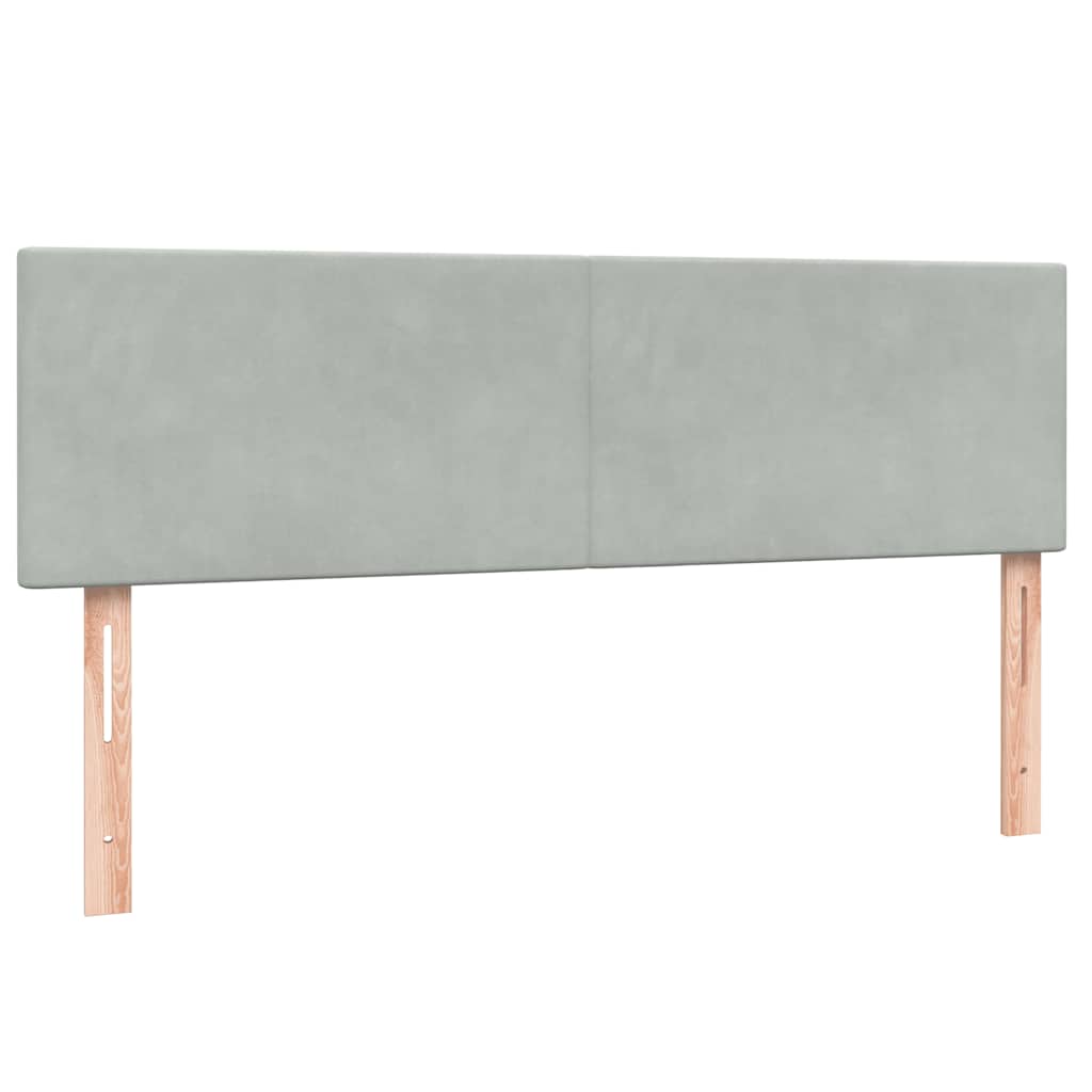kontinentalseng med madras 160x220 cm fløjl lysegrå