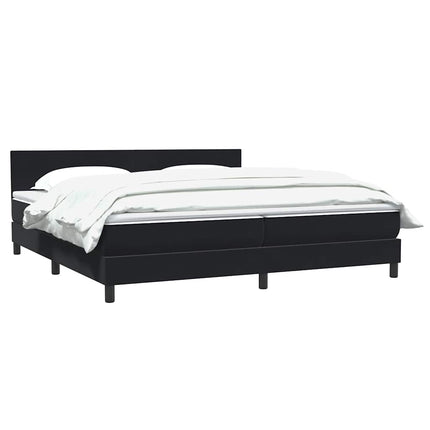 kontinentalseng med madras 200x220 cm fløjl sort