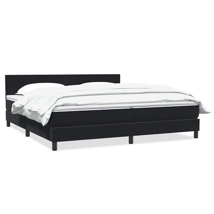 kontinentalseng med madras 200x220 cm fløjl sort