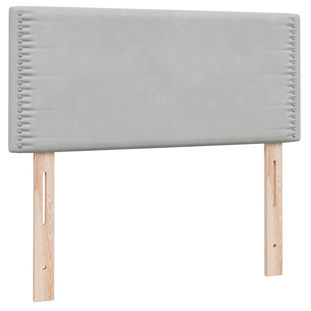 kontinentalseng med madras lysegrå 80x210 cm fløjl