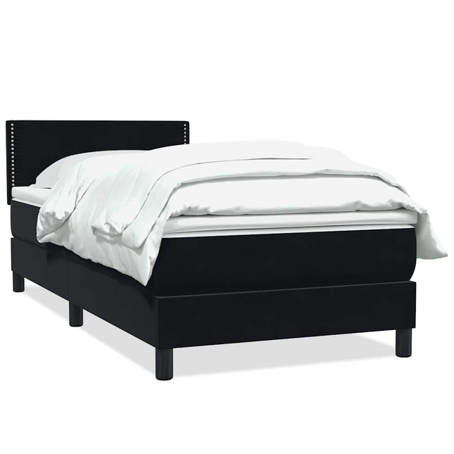 kontinentalseng med madras 90x210 cm fløjl sort