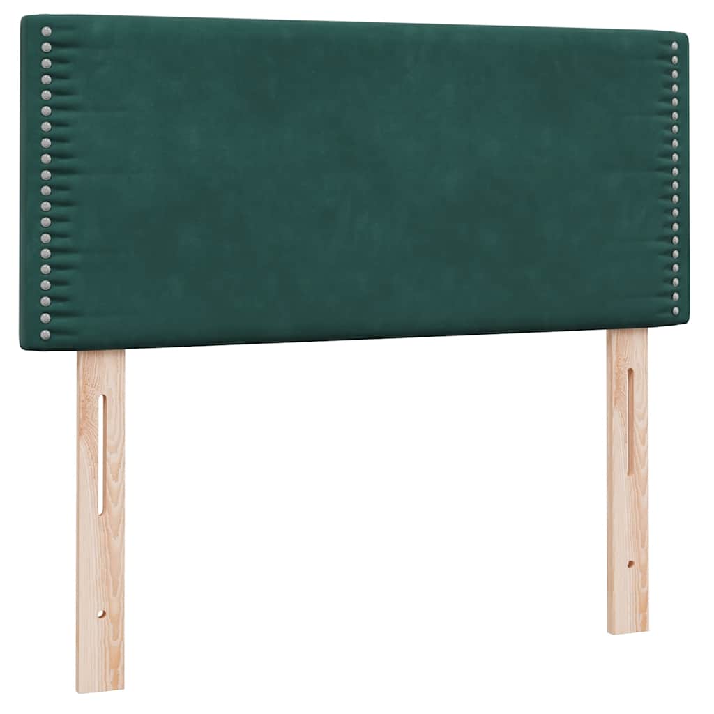 kontinentalseng med madras mørkegrøn 80x220 cm fløjl