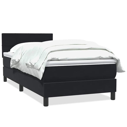 kontinentalseng med madras 90x210 cm fløjl sort