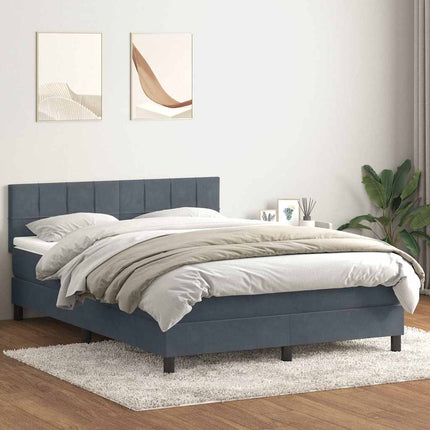 kontinentalseng med madras 160x210 cm fløjl mørkegrå