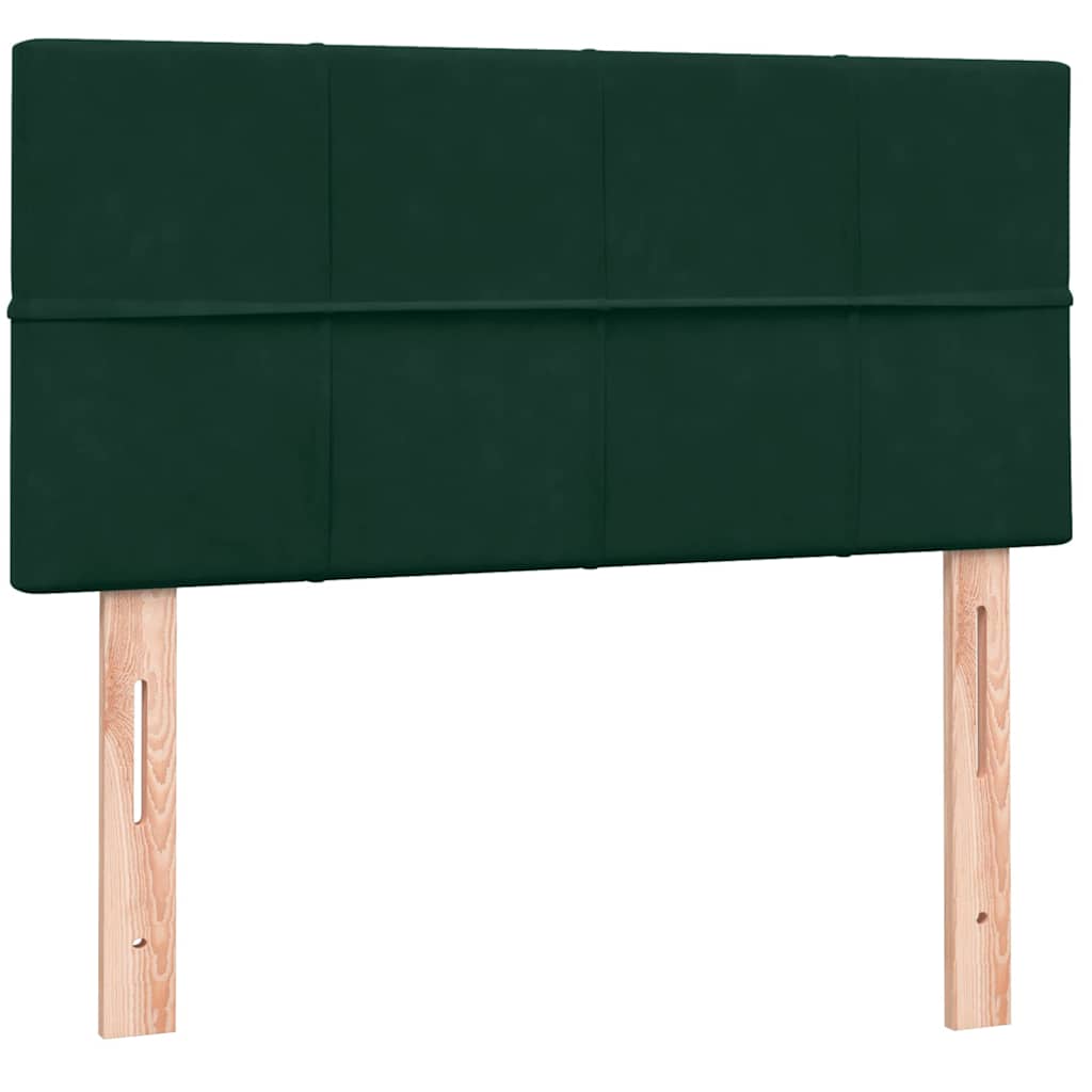 kontinentalseng med madras mørkegrøn 80x220 cm fløjl