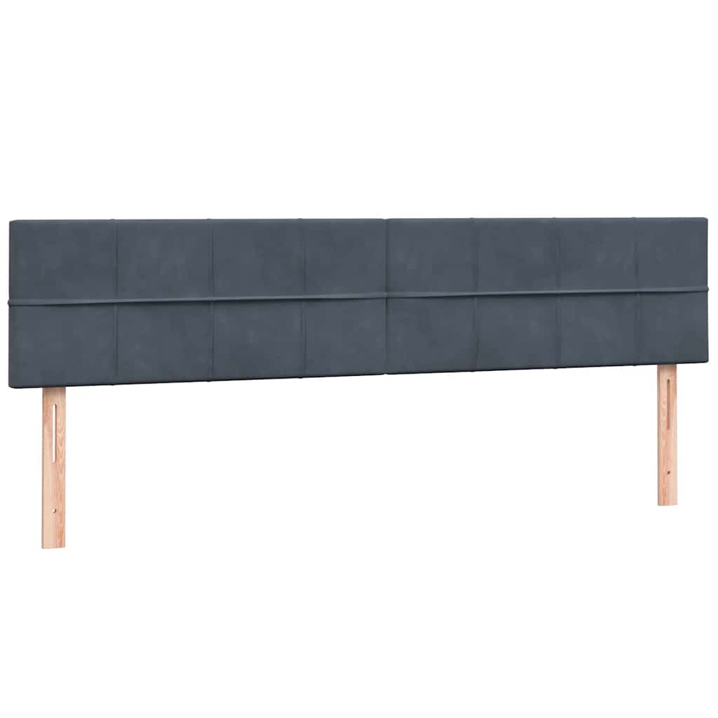 kontinentalseng med madras 180x220 cm fløjl mørkegrå