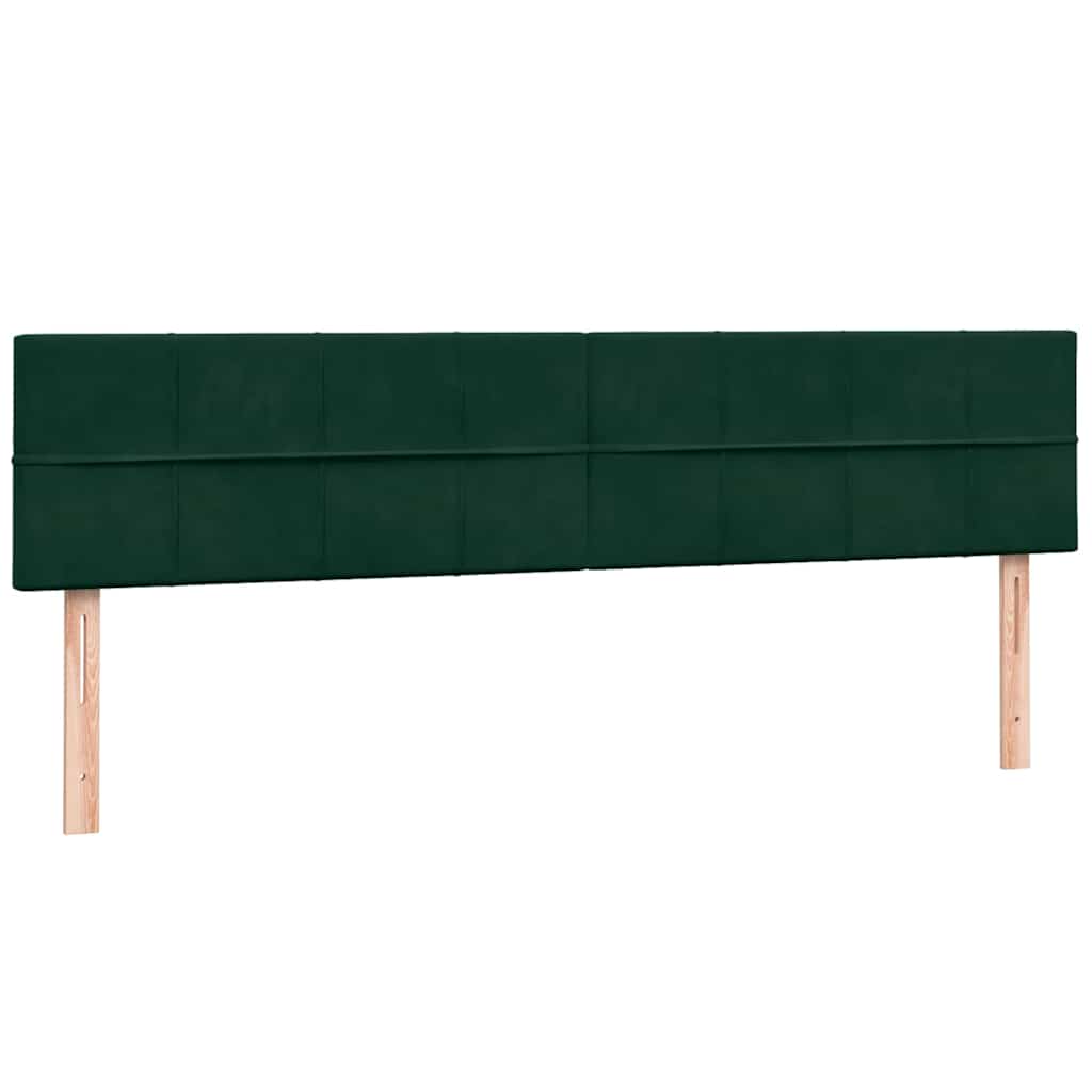 kontinentalseng med madras 180x220 cm fløjl mørkegrøn
