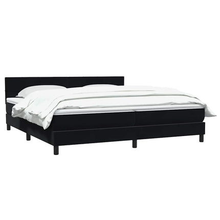 kontinentalseng med madras 200x220 cm fløjl sort