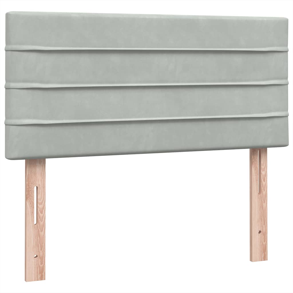 kontinentalseng med madras lysegrå 90x210 cm fløjl