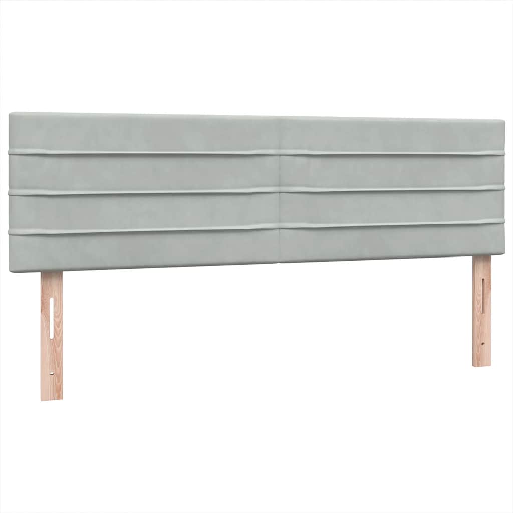 kontinentalseng med madras 160x210 cm fløjl lysegrå