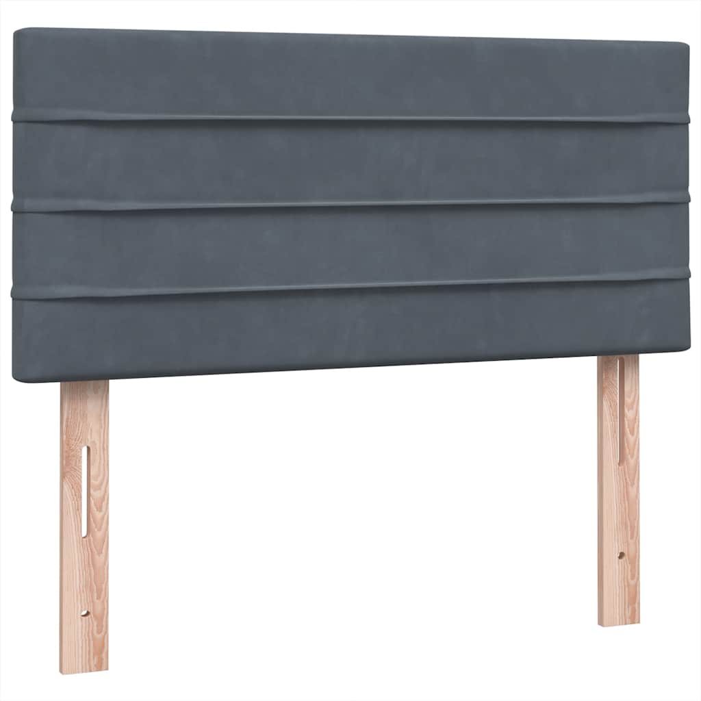 kontinentalseng med madras mørkegrå 80x220 cm fløjl