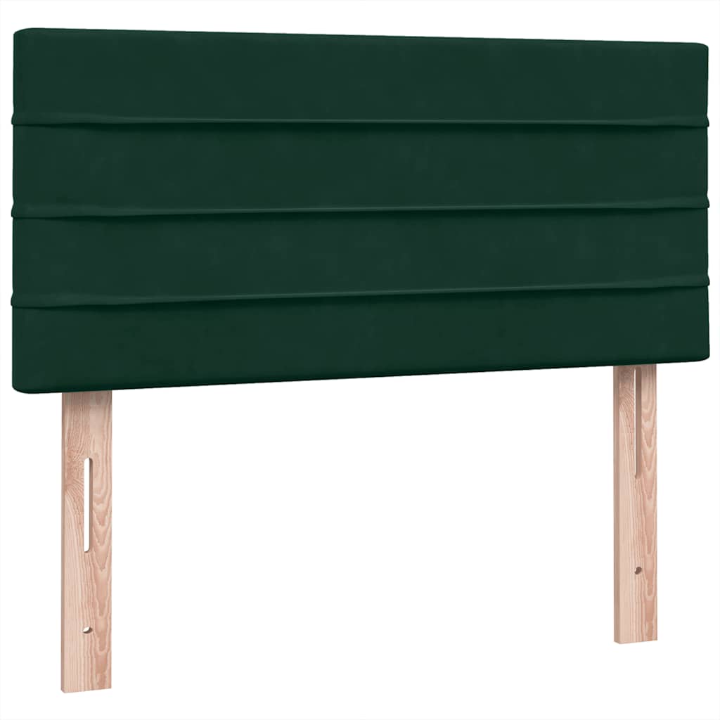 kontinentalseng med madras mørkegrøn 80x220 cm fløjl