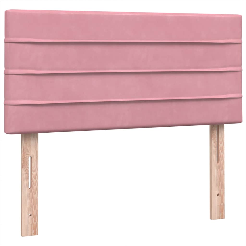 kontinentalseng med madras lyserød 80x220 cm fløjl