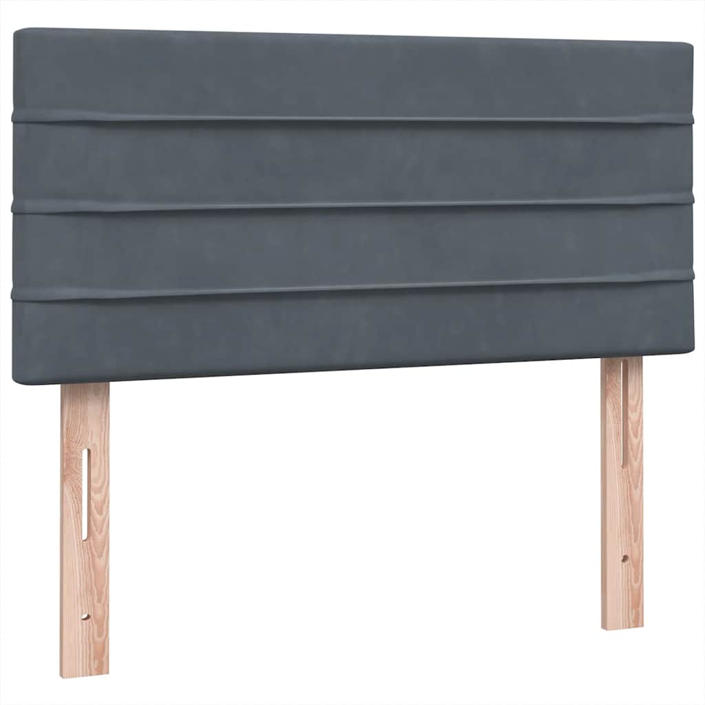 kontinentalseng med madras mørkegrå 90x220 cm fløjl