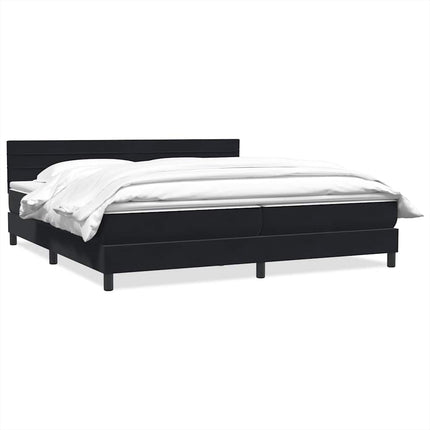 kontinentalseng med madras 200x220 cm fløjl sort