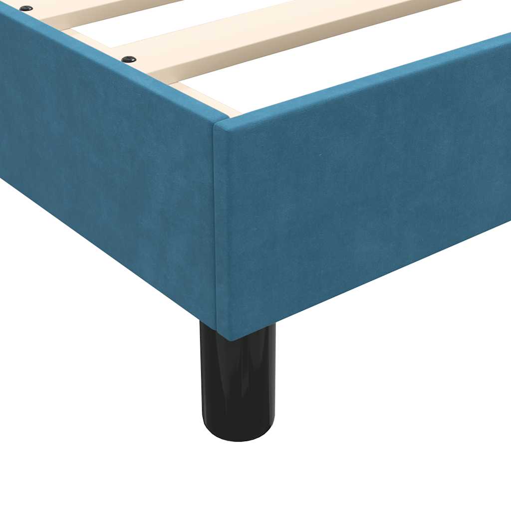 kontinentalseng med madras mørkeblå 80x210 cm fløjl
