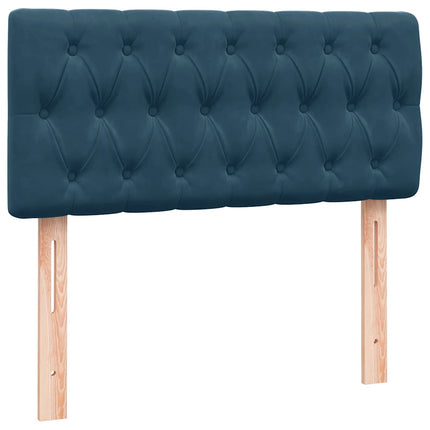 kontinentalseng med madras mørkeblå 80x210 cm fløjl
