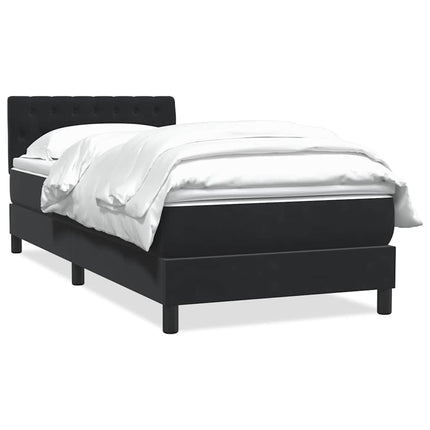 kontinentalseng med madras 90x210 cm fløjl sort
