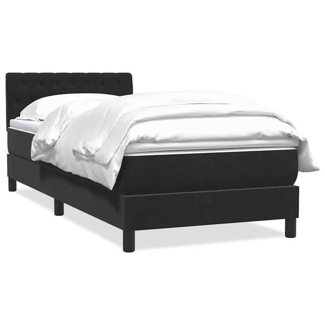 kontinentalseng med madras 90x210 cm fløjl sort