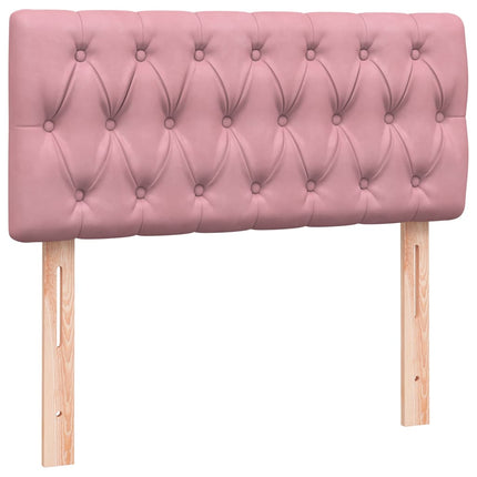 kontinentalseng med madras lyserød 90x210 cm fløjl