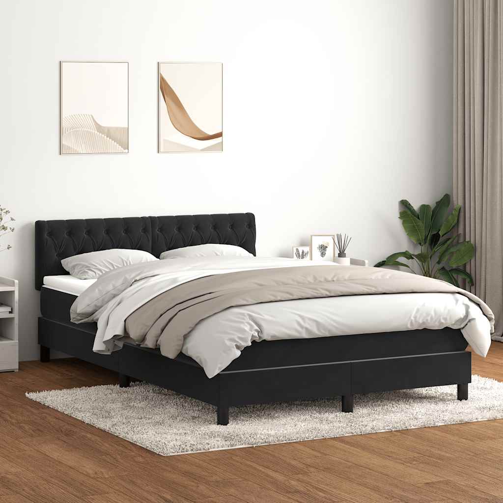 kontinentalseng med madras 160x210 cm fløjl sort
