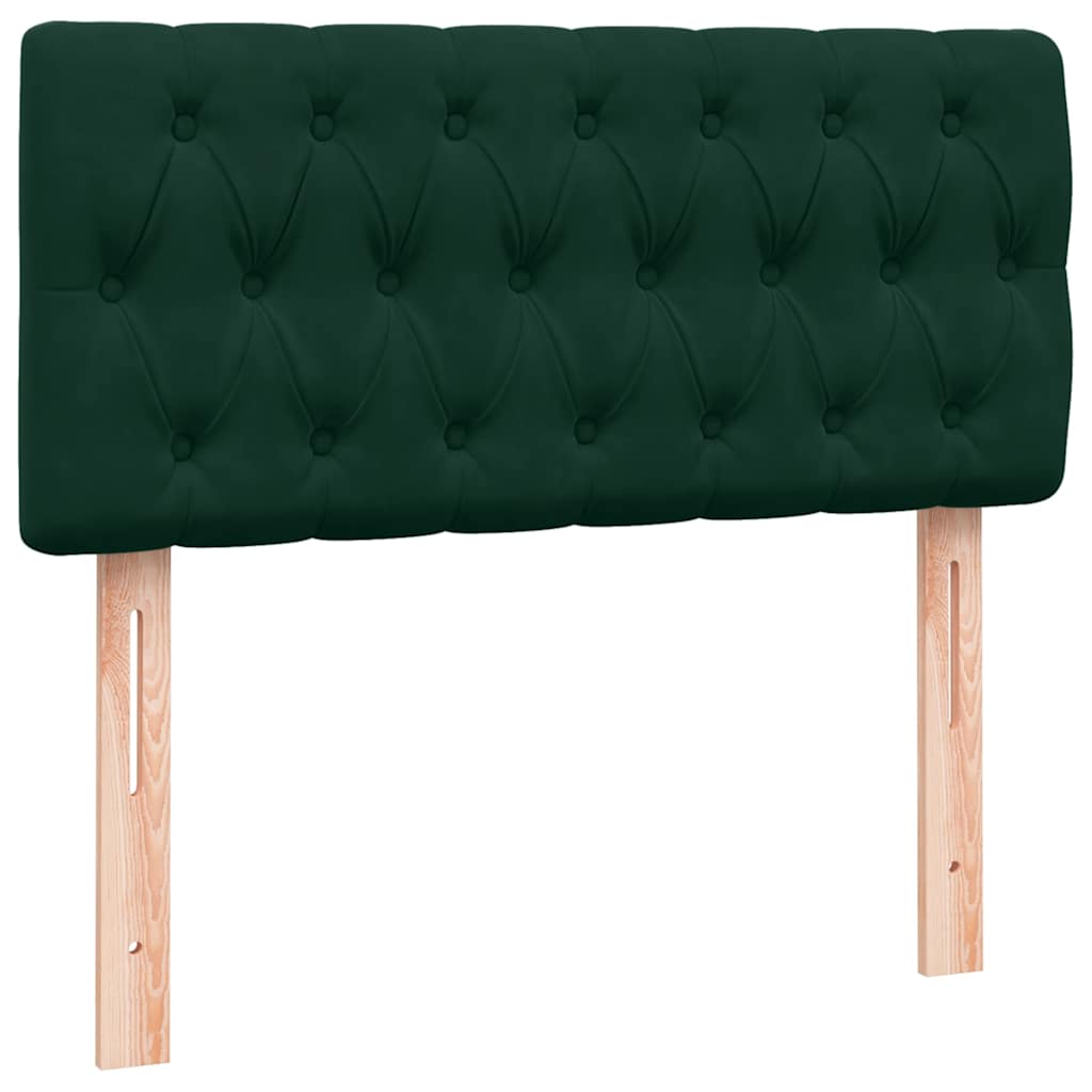 kontinentalseng med madras mørkegrøn 80x220 cm fløjl
