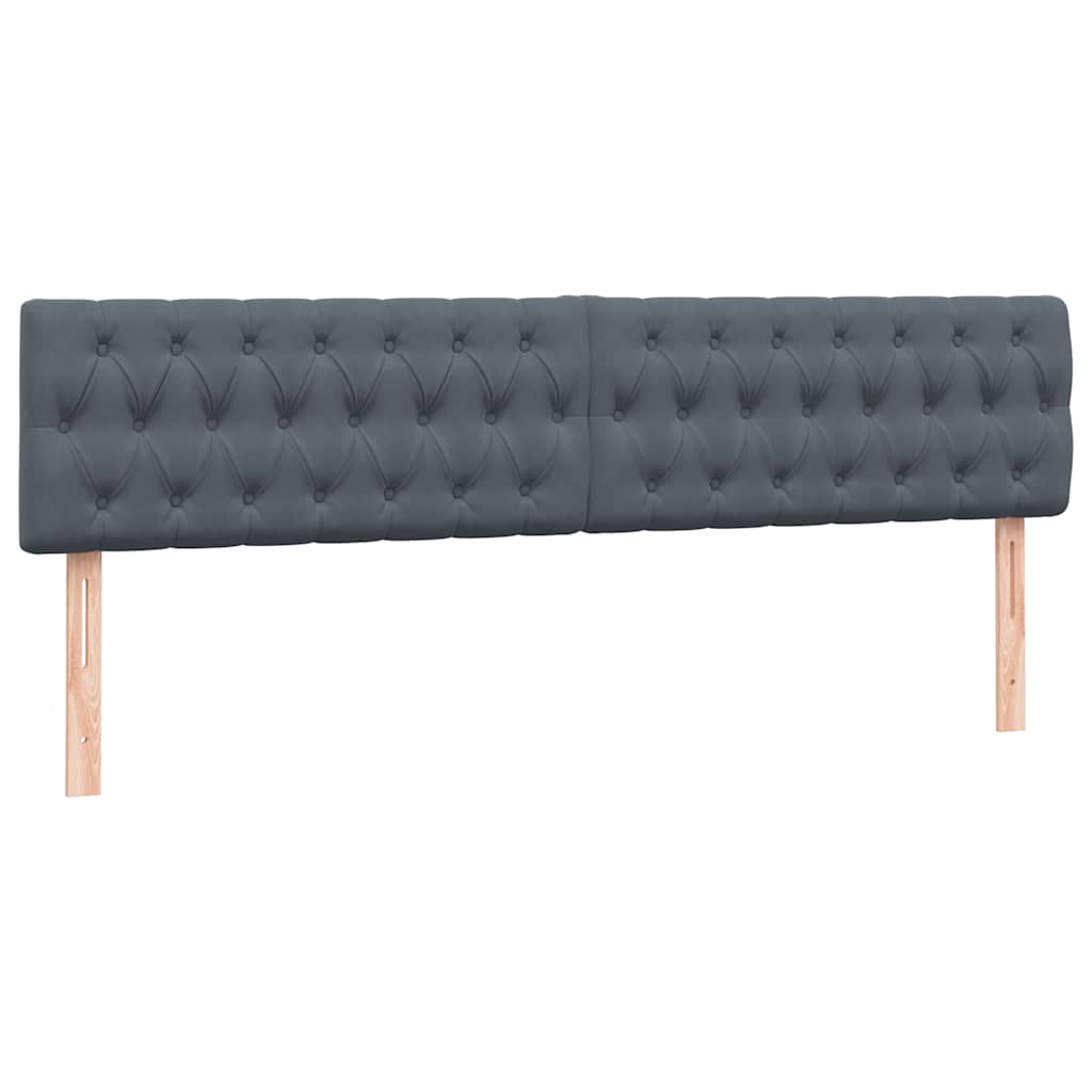 kontinentalseng med madras 180x220 cm fløjl mørkegrå