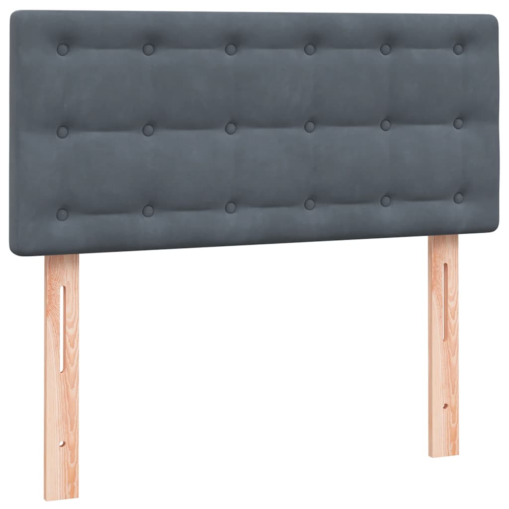 kontinentalseng med madras mørkegrå 80x210 cm fløjl