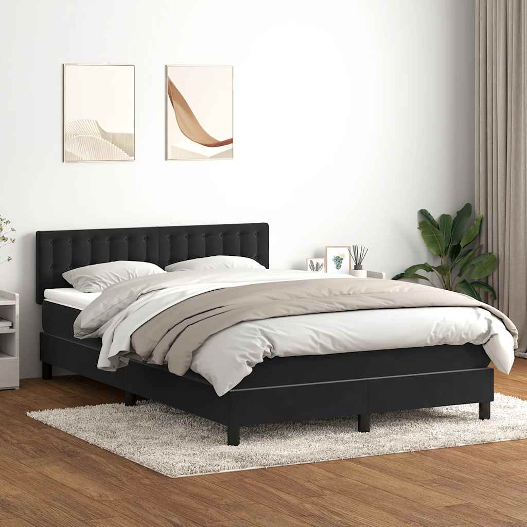 kontinentalseng med madras 160x210 cm fløjl sort