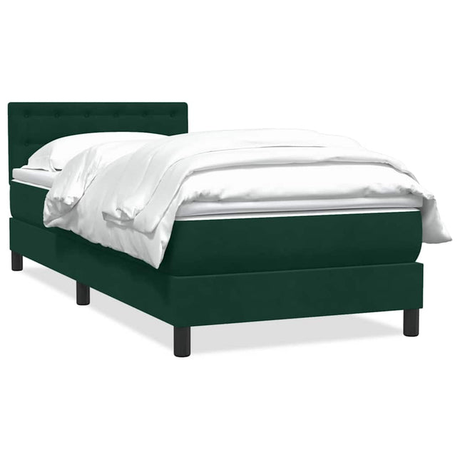 kontinentalseng med madras mørkegrøn 80x220 cm fløjl