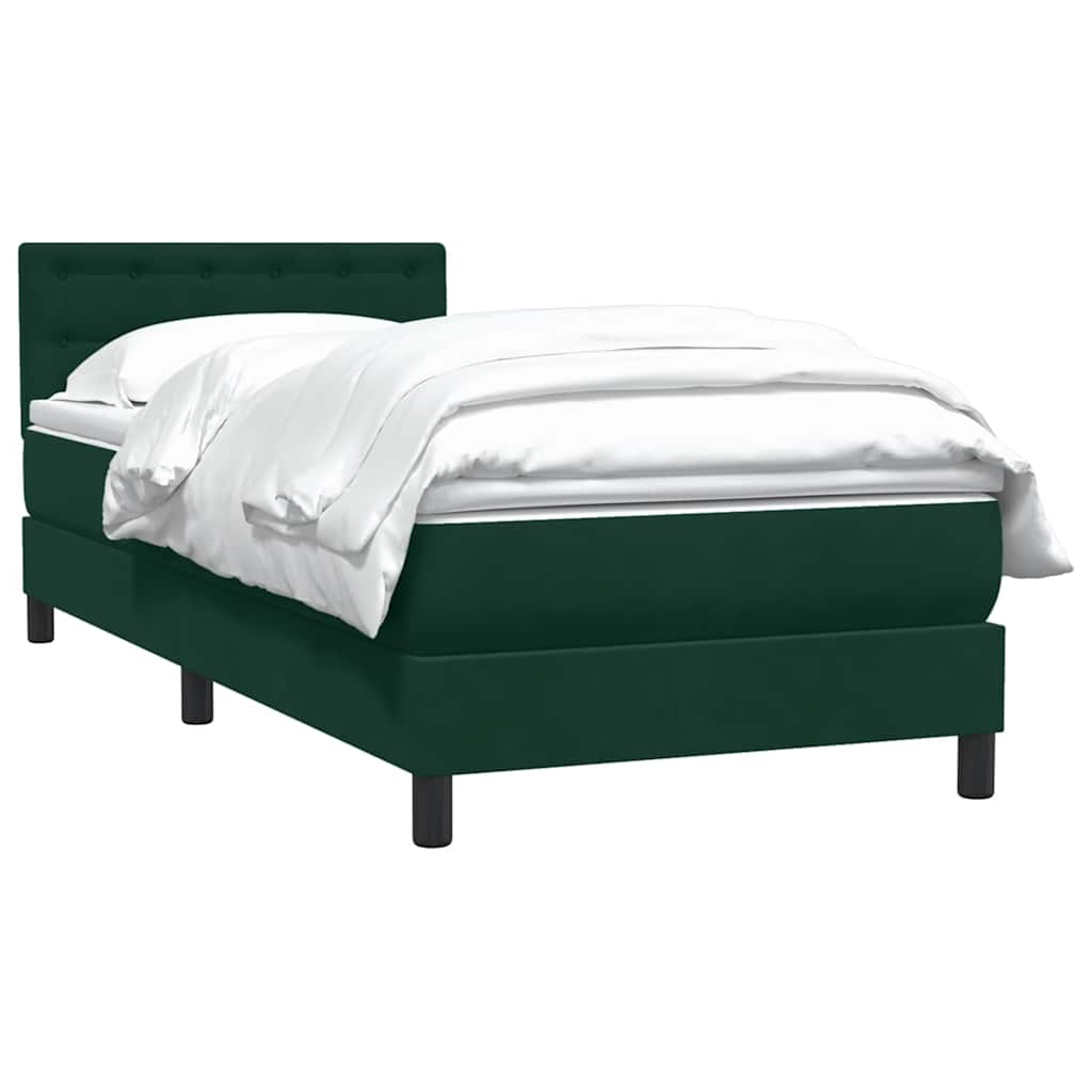 kontinentalseng med madras mørkegrøn 80x220 cm fløjl