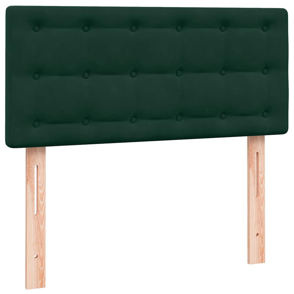 kontinentalseng med madras mørkegrøn 80x220 cm fløjl