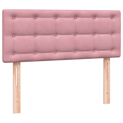 kontinentalseng med madras 120x220 cm velour lyserød