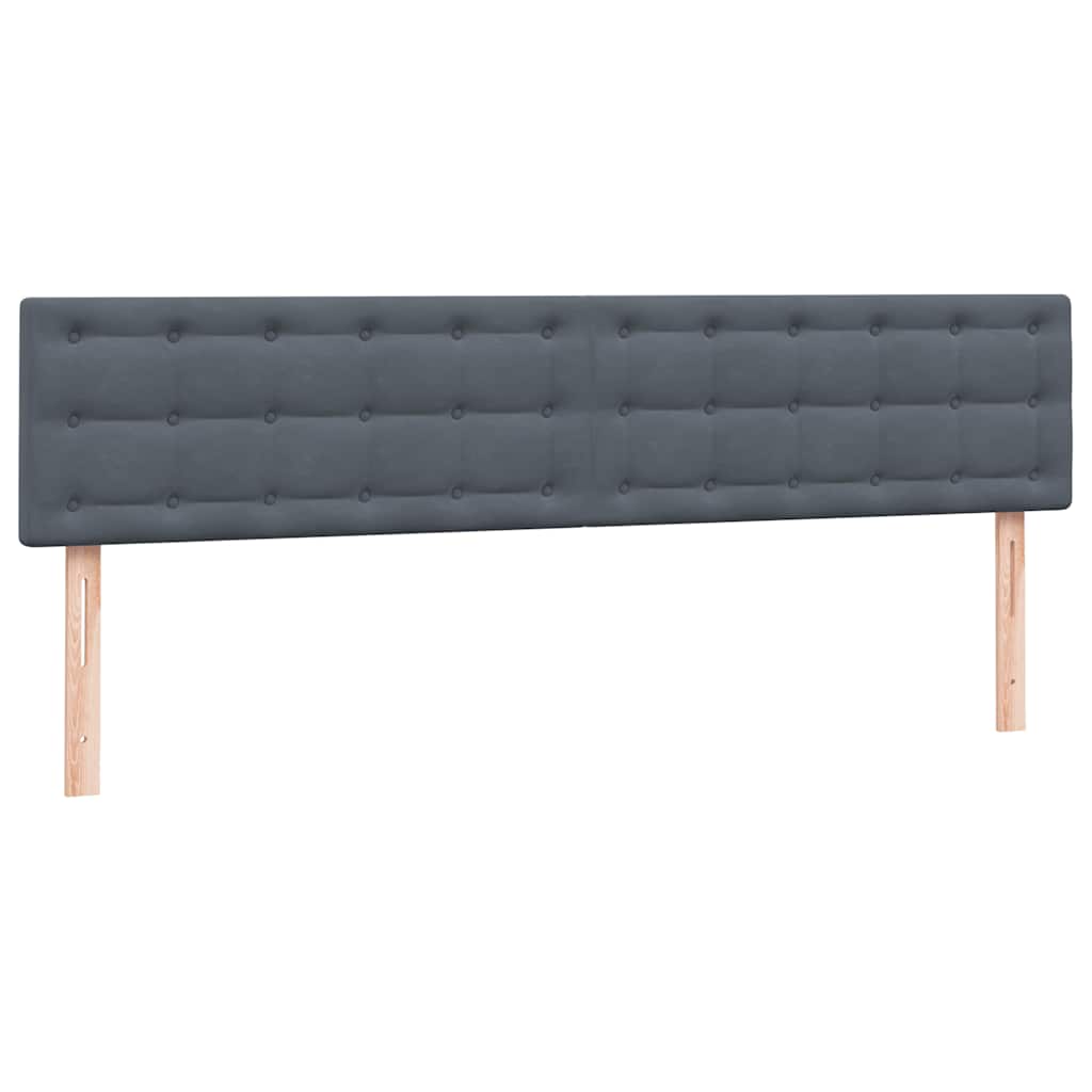 kontinentalseng med madras 180x220 cm fløjl mørkegrå
