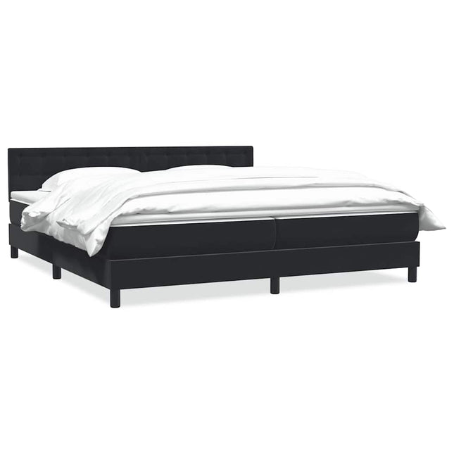 kontinentalseng med madras 200x220 cm fløjl sort