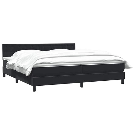 kontinentalseng med madras 200x220 cm fløjl sort