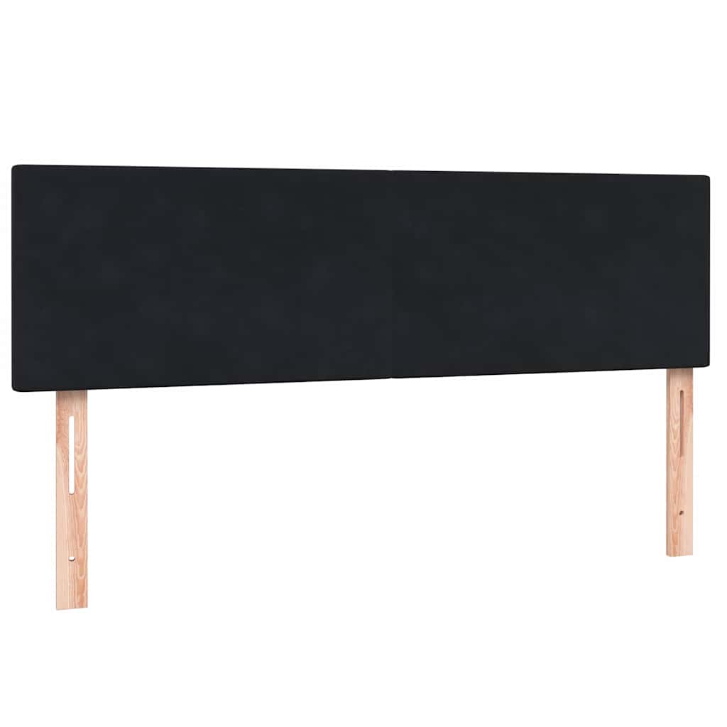 kontinentalseng med madras og LED-lys 160x210 cm fløjl sort