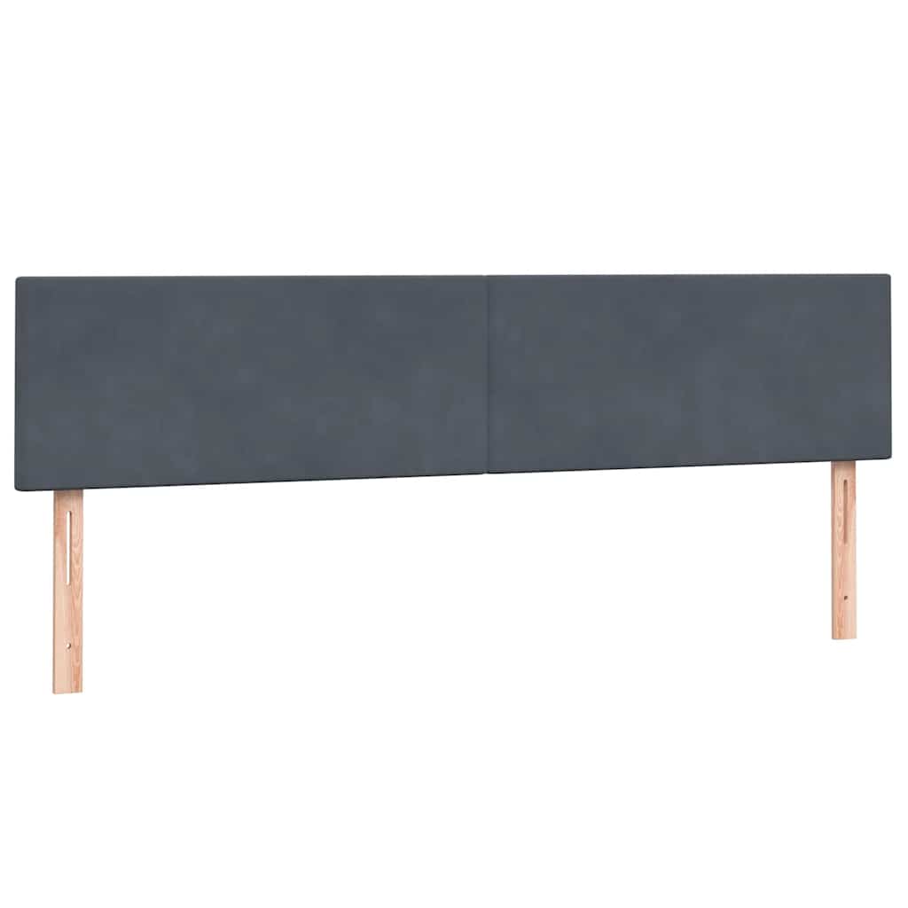 kontinentalseng med madras og LED-lys 180x220 cm fløjl mørkegrå