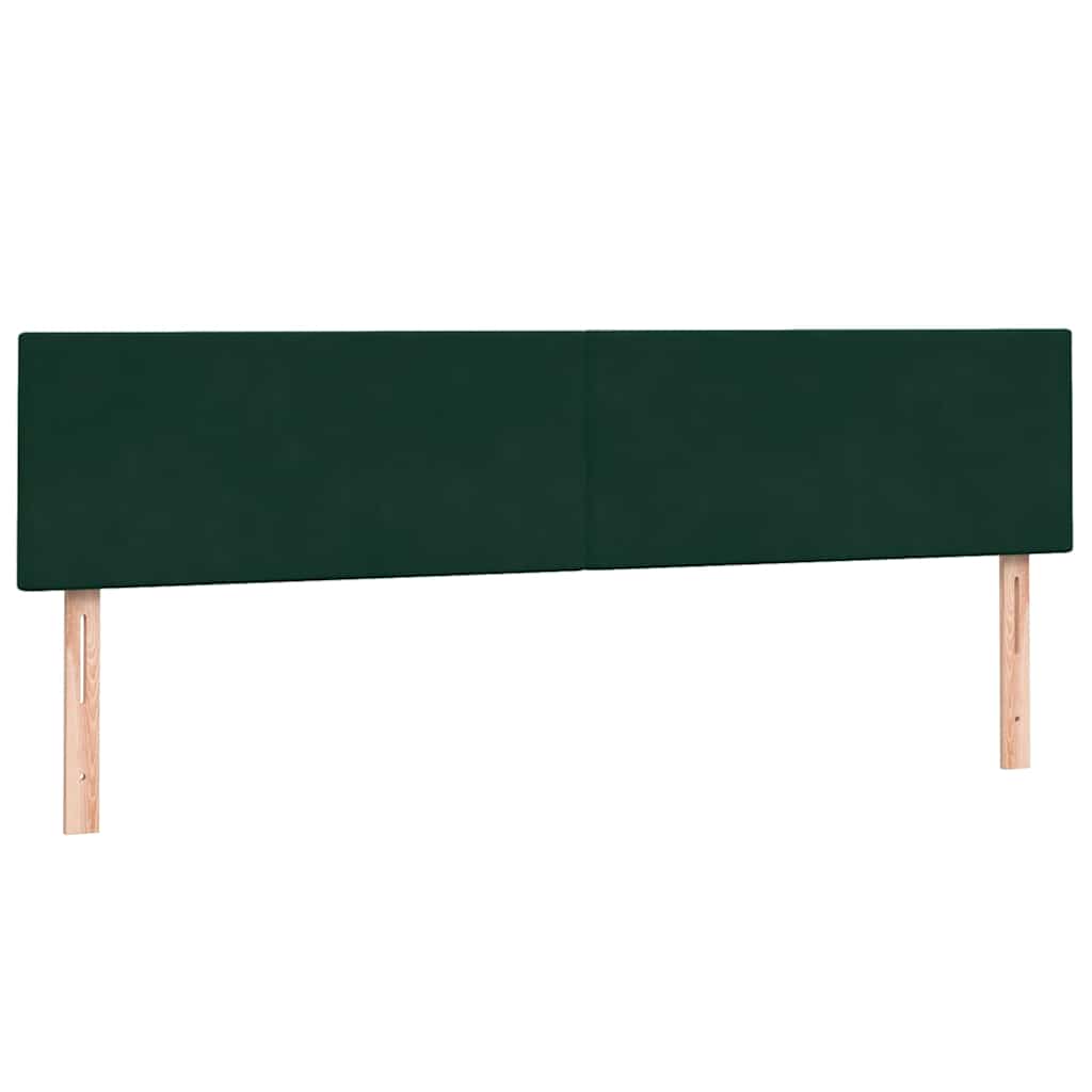 kontinentalseng med madras og LED-lys 180x220 cm fløjl mørkegrøn