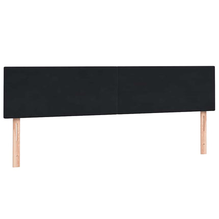 kontinentalseng med madras og LED-lys 200x220 cm fløjl sort
